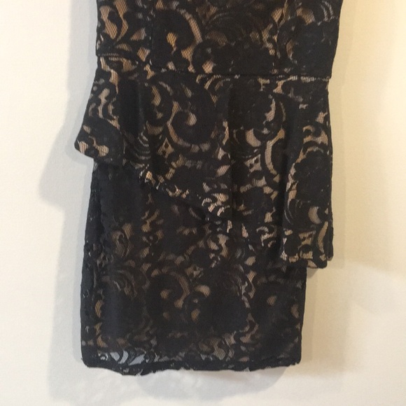 BCX Black/Beige Dantele Inspired Mini Dress - Picture 3 of 8